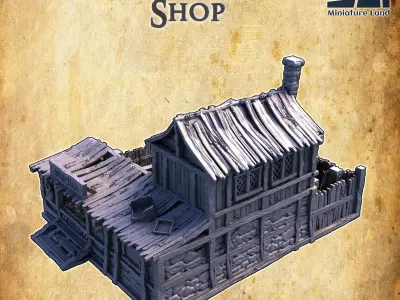 Slum Butcher Shop Tabletop Terrain 28 mm  3D print model