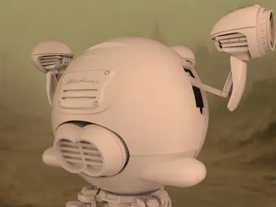 Stylized Retro Robot  Mister Handy inspired Fallout Low-poly 3D model