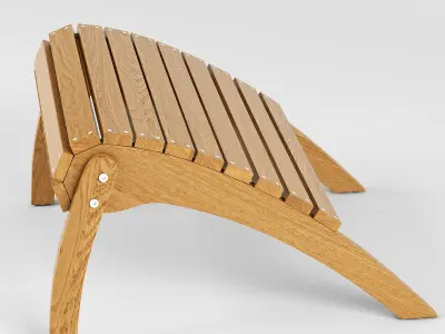 Adirondack footstool and chair 3D model