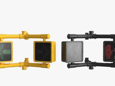 Traffic light 2 Low-poly 3D model