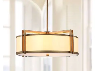 Light Shaded Drum Chandelier 3D model