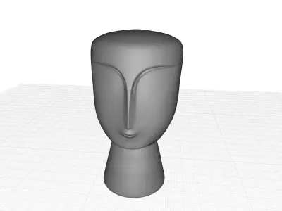 Matte White Modernist Bust 3D model