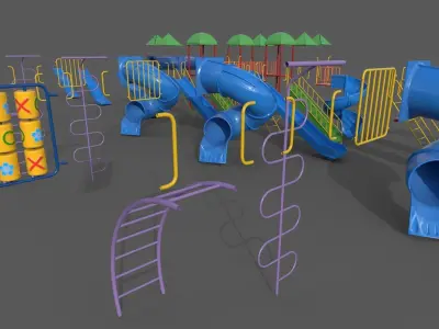 PBR Playground Outdoor Jungle Gym 15 A Low-poly 3D model
