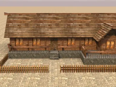 Medieval house sixteen 5 Low-poly 3D model