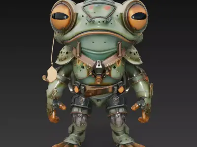 Mecha Frog Ranger - Stylized Robotic Amphibian 3D Model 3D print model