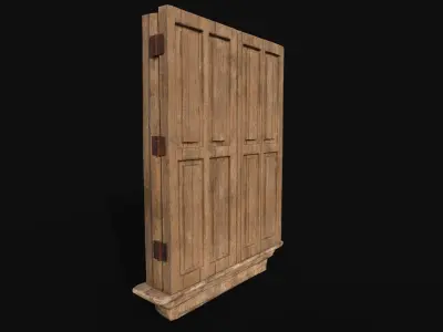 Wooden Old Window Low-poly 3D model
