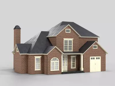 British House Design 13T4  Low-poly 3D model