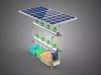 IOT CONTROL SOLAR PANEL ENERGY HYDROPONIC PLANT LED GROW LIGHT 3D model