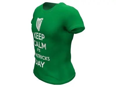 Mens St Patricks Day T-shirt Low-poly 3D model