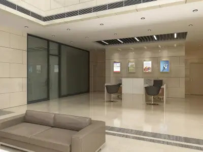 Bank Interior 03 3D model