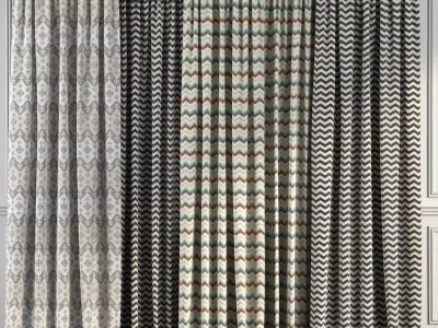 Curtain Set 90 3D model