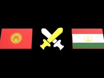 Kyrgyzstan VS Tajikistan War Icon v1 001 Low-poly 3D model