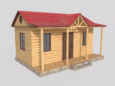 wooden house 3D model