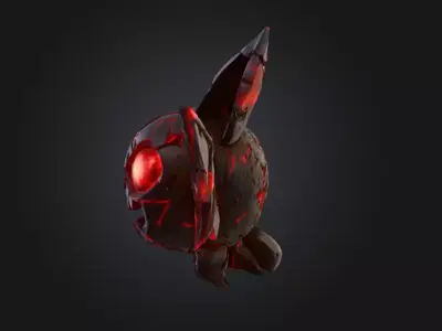 Glitchy Bat Creature in Digital Chaos Low-poly 3D model