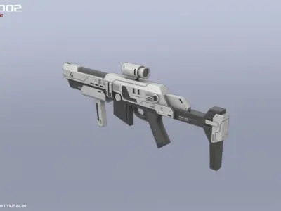 Scifi Battle gun Low-poly 3D model