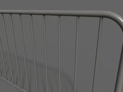 PBR Pedestrian Guard Rail Grey V1 Low-poly 3D model