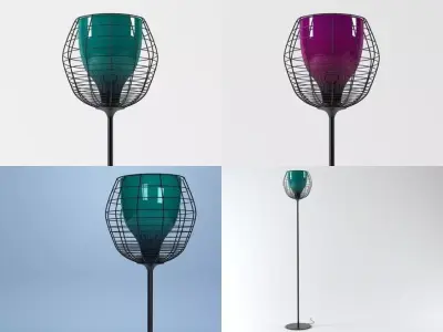Cage floor lamp 3D model