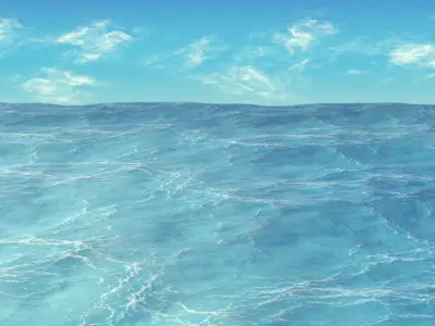Looped Animated Ocean -- Blender Cycles 3D model