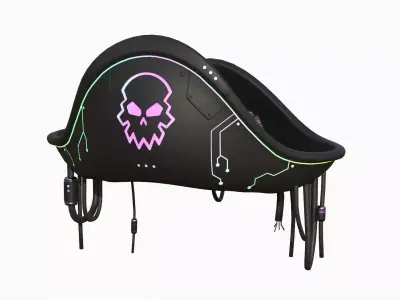 Cyberpunk Pirate Hat A10 - Character Design Low-poly 3D model