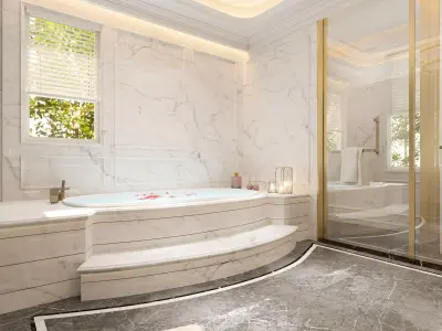 French style bathroom 3D model 3D model