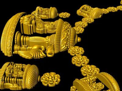 Lakshmi temple necklace 3D print model