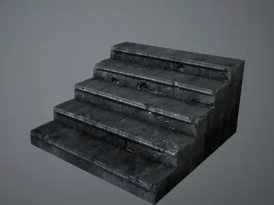 Old Stairs Low-poly 3D model