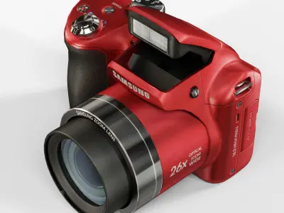 Samsung WB100 Red bridge digital camera Low-poly 3D model