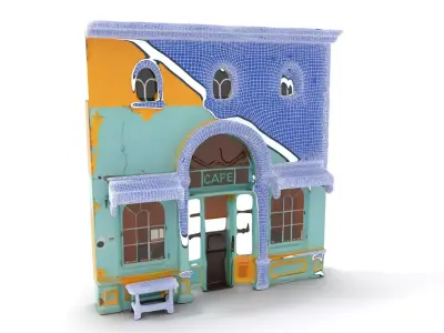 Charming Boutique Cafe model pack Low-poly 3D model