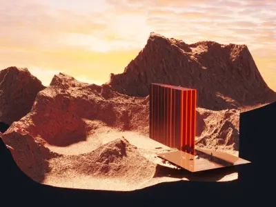 Futuristic sci-fi art Portal in Wastelands 3D model