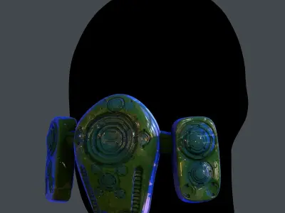 Gas mask helmet scifi Low-poly character art game space  Low-poly 3D model 4