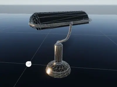 Antiqe Table Lamp Game Ready Low-poly 3D model