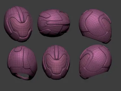 sci fi helmet lowpoly obj Low-poly 3D model