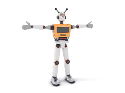 Retro Robot Character Model Pack Low-poly 3D model