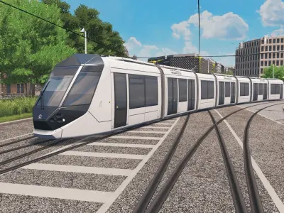 Alstom Citadis 402 - Dubai Tram Low-poly 3D model