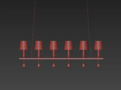 ELEGANCE chandelier with six lights and shades 3D model