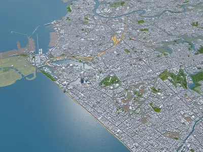 Colombo Sri Lanka 20km AI Low-poly 3D model