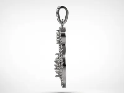 PE1402 Classic Solitaire Pendant half ct CAD STL 18K  3g 3D print model