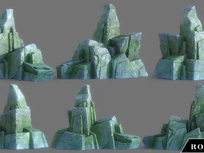 Cartoon  Stylized  Rock  Collcetion Low-poly 3D model