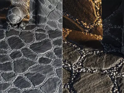 H67 Slate and Gravel Pathway - PBR - 4K Low-poly 3D model