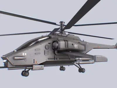 Scifi Helicopter Low-poly 3D model by Anima-Z