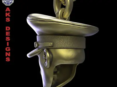 Pendant biker mens jewelry Army captain v152 3D print model