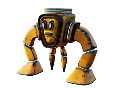 Lowpoly Cute Robot  Low-poly 3D model