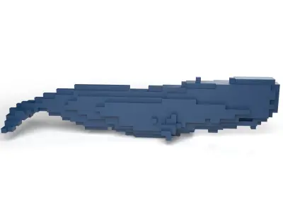 Whale Minecraft Voxel Low-poly 3D model