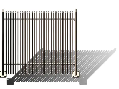 Steel pipe railing 3D model