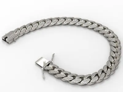 DIAMOND LUXYRY CUBAN LINK CHAIN BRACELET OR NECKLACE 3D print model