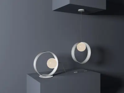 Leucos Guiko Table e Pendant Light 3D model