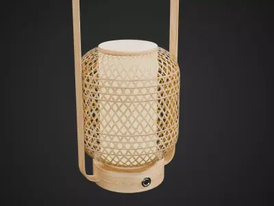 Bamboo Boho Table Lamp Low-poly 3D model