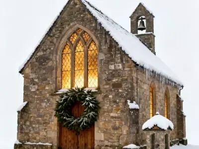 Winter Village Chapel 3D Model Low-poly 3D model