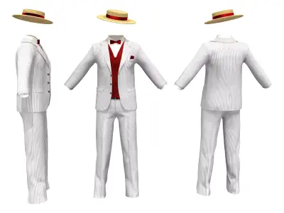 Mr Gatsby Full Outfit Low-poly 3D model