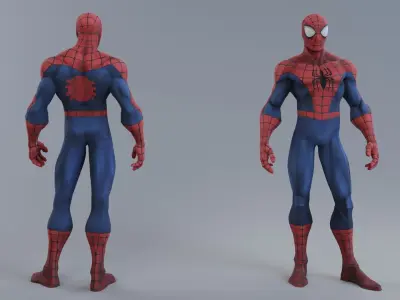 Stylized Spider-man rigged 3D model